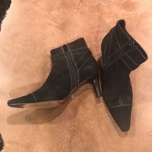 Nordstrom black suede ankle bootie Size 5 1/2